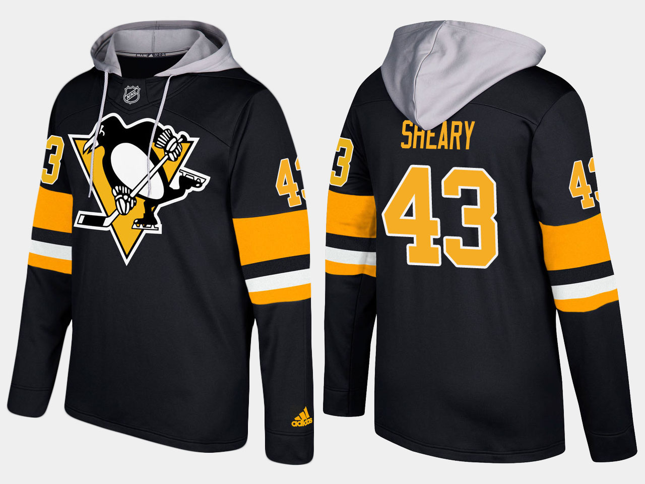 Men NHL Pittsburgh penguins 43 conor sheary black hoodie